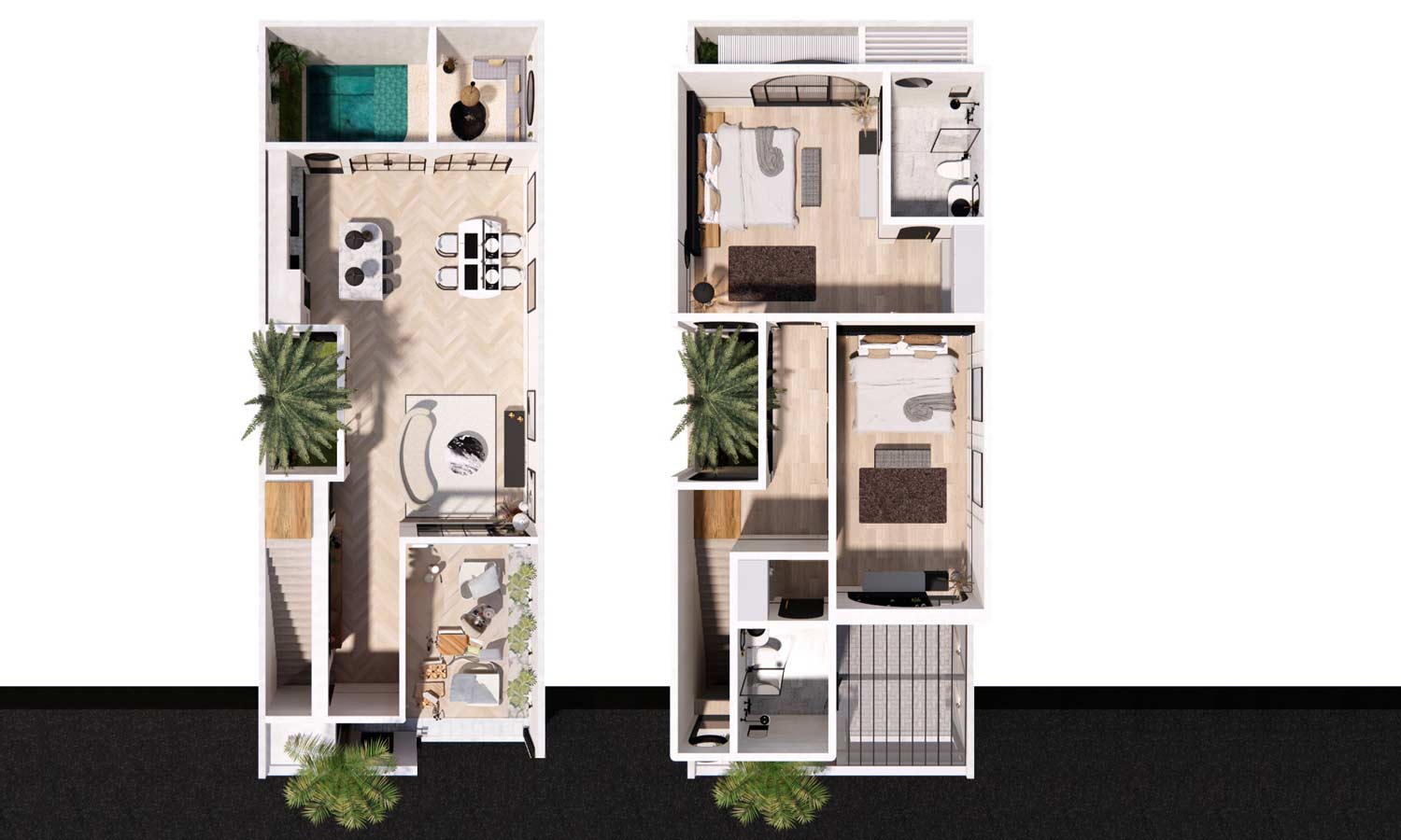 Umah di Bali, two-storey floorplan